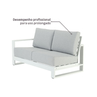 Conjunto para Jardim com Sofá de Canto e Mesa de Centro 5 Lugares Alumínio Branco|Cinza Athena Naterial